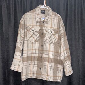 Woman’s Plaid Jacket- Brown and Cream